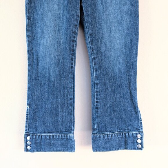 Vintage Gap Ultra Low-Rise Cropped Stretch 4R Denim Jean Cotton Button Capri - Picture 8 of 11